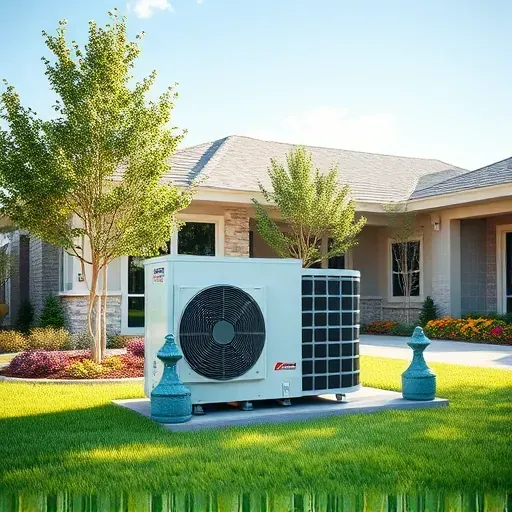 Modern HVAC installation in Edgecliff Village, TX against a contemporary home with vibrant landscaping under a blue sky.