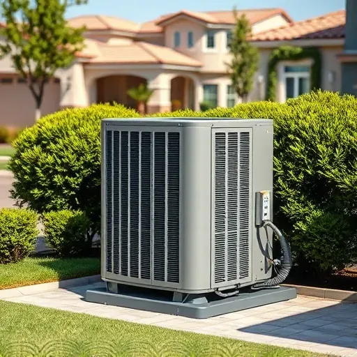 Modern outdoor air conditioning unit installed in a well-maintained residential yard in Blue Mound, TX, with clear vents and sleek design.
