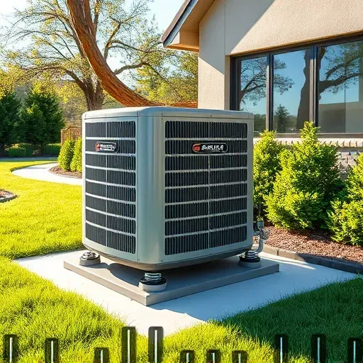 Repaired outdoor air conditioning unit on modern home in Watauga, TX, with lush landscaping and bright, sunny day.