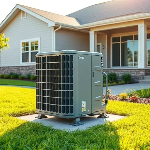 Freshly serviced residential AC unit outdoors in Annetta, TX, on a clean concrete pad with lush greenery and a modern home.