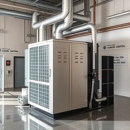 Detailed image of a modern, well-maintained HVAC system with organized ducts in a professional commercial setting in Westworth Village, TX.
