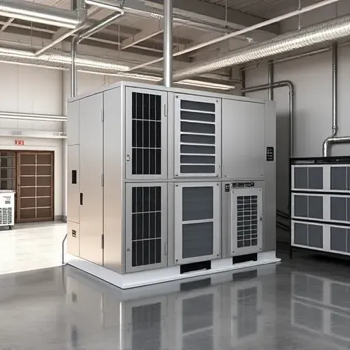 Modern commercial HVAC system in a clean, organized Annetta, TX mechanical room with sleek metallic details.