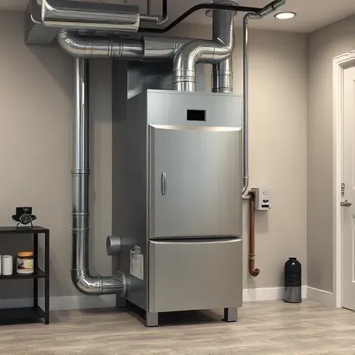 Completed high-efficiency furnace installation in a clean, modern utility room in Fort Worth Texas with organized space and polished details