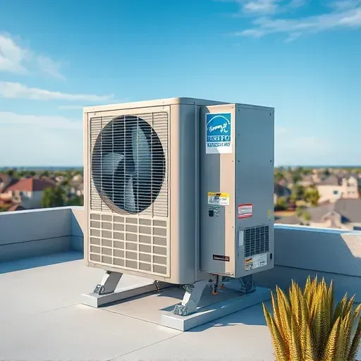 Freshly repaired ENERGY STAR air conditioning unit outdoors in Fort Worth, TX, surrounded by a tidy landscape and blue sky.