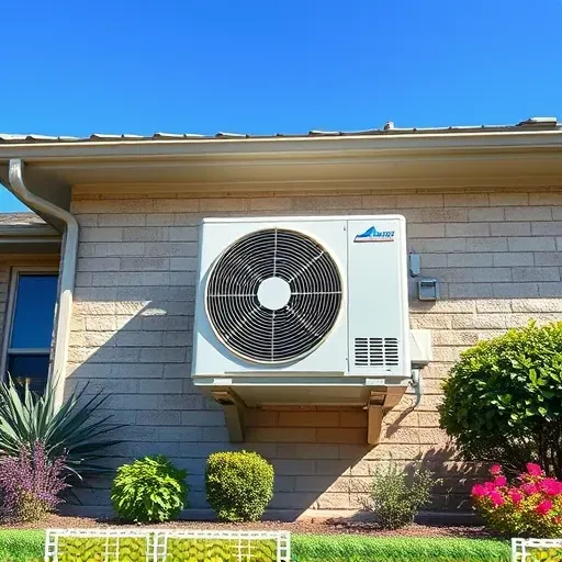 Modern HVAC system on a home exterior in Watauga TX, surrounded by manicured landscaping and clear blue sky.