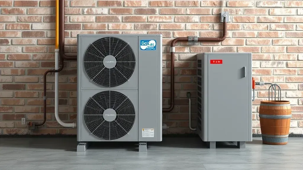 HVAC services in Watauga, TX with a technician inspecting an air conditioning unit.