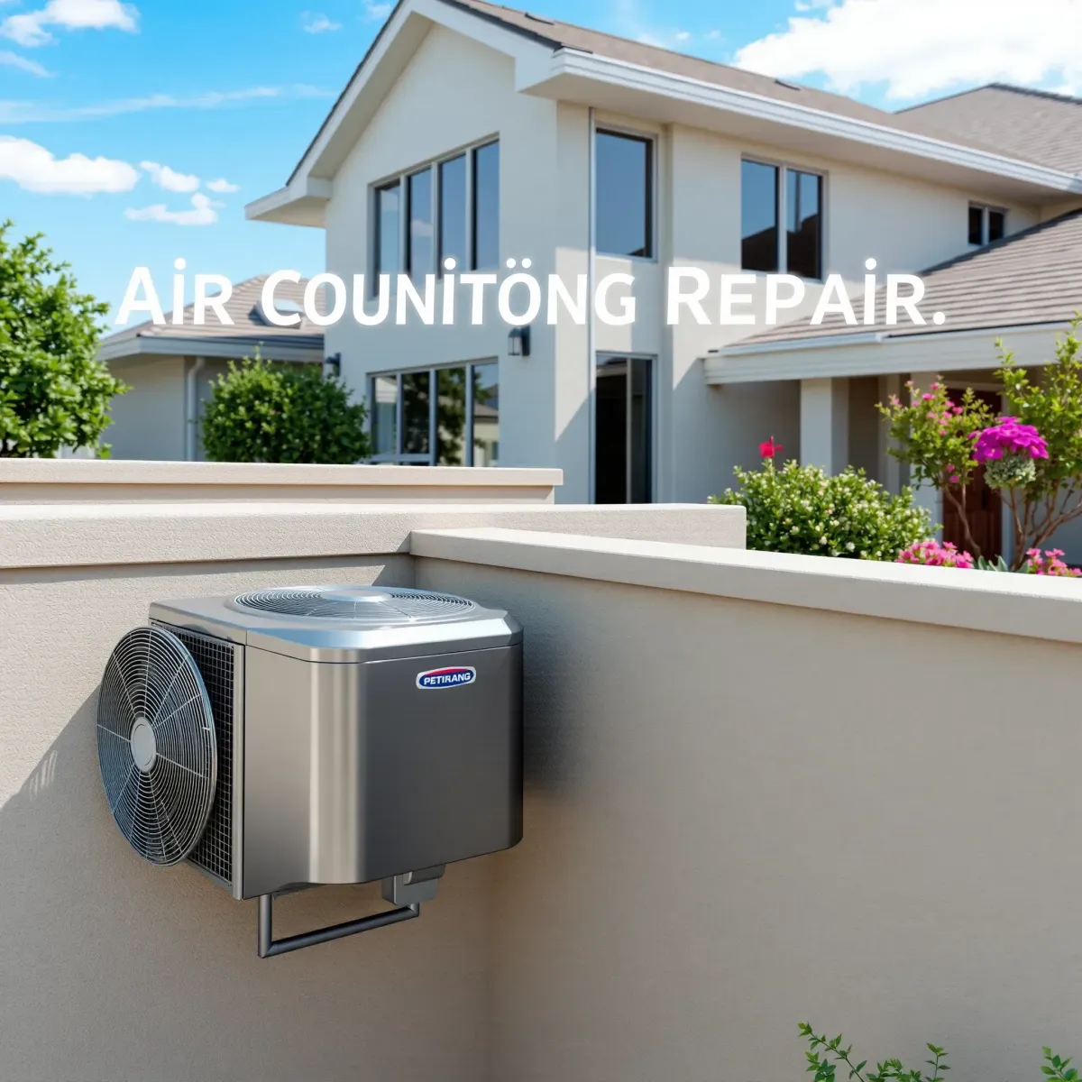 Professional AC repair scene in River Oaks, TX, featuring a modern outdoor unit on a tidy residence with landscaping.