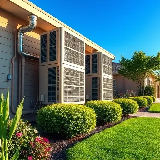 HVAC installation in Rendon TX featuring modern units, manicured landscaping, and clear blue sky promoting reliability.