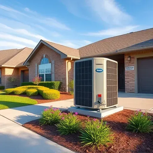 Completed HVAC installation in Argyle TX, featuring a charming home, vibrant garden, and pristine landscaping.