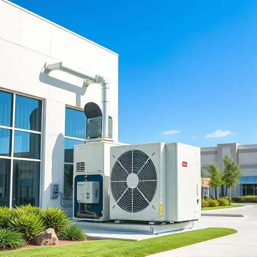 Completed HVAC system in modern building in Western Lake TX, featuring sleek design and energy-efficient components.