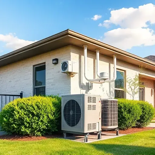 Modern HVAC installation outside a residential home in Crowley TX, featuring sleek air conditioning unit and lush landscaping.