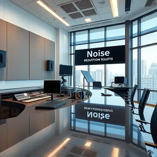 Modern Fort Worth noise reduction system installation in a sleek control room with soundproof panels and high-tech equipment