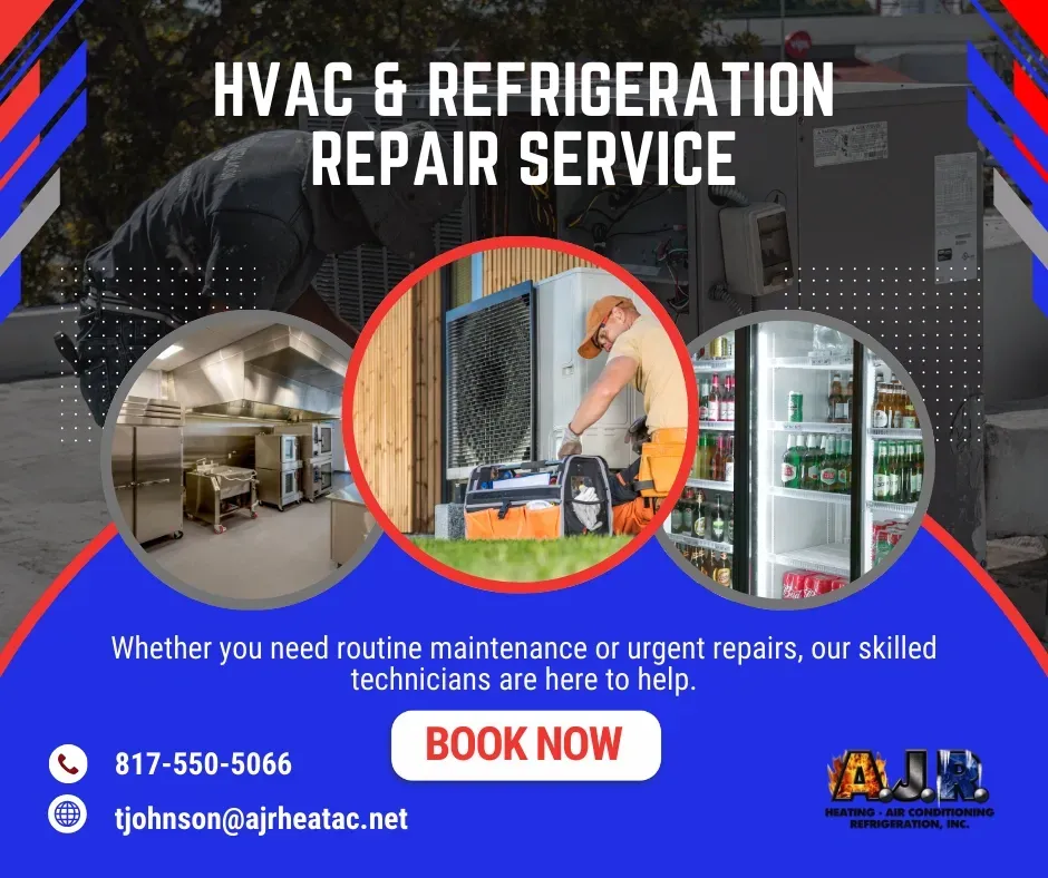 Modern HVAC repair scene in Weatherford TX featuring sleek equipment on a rooftop under a clear Texas sky.