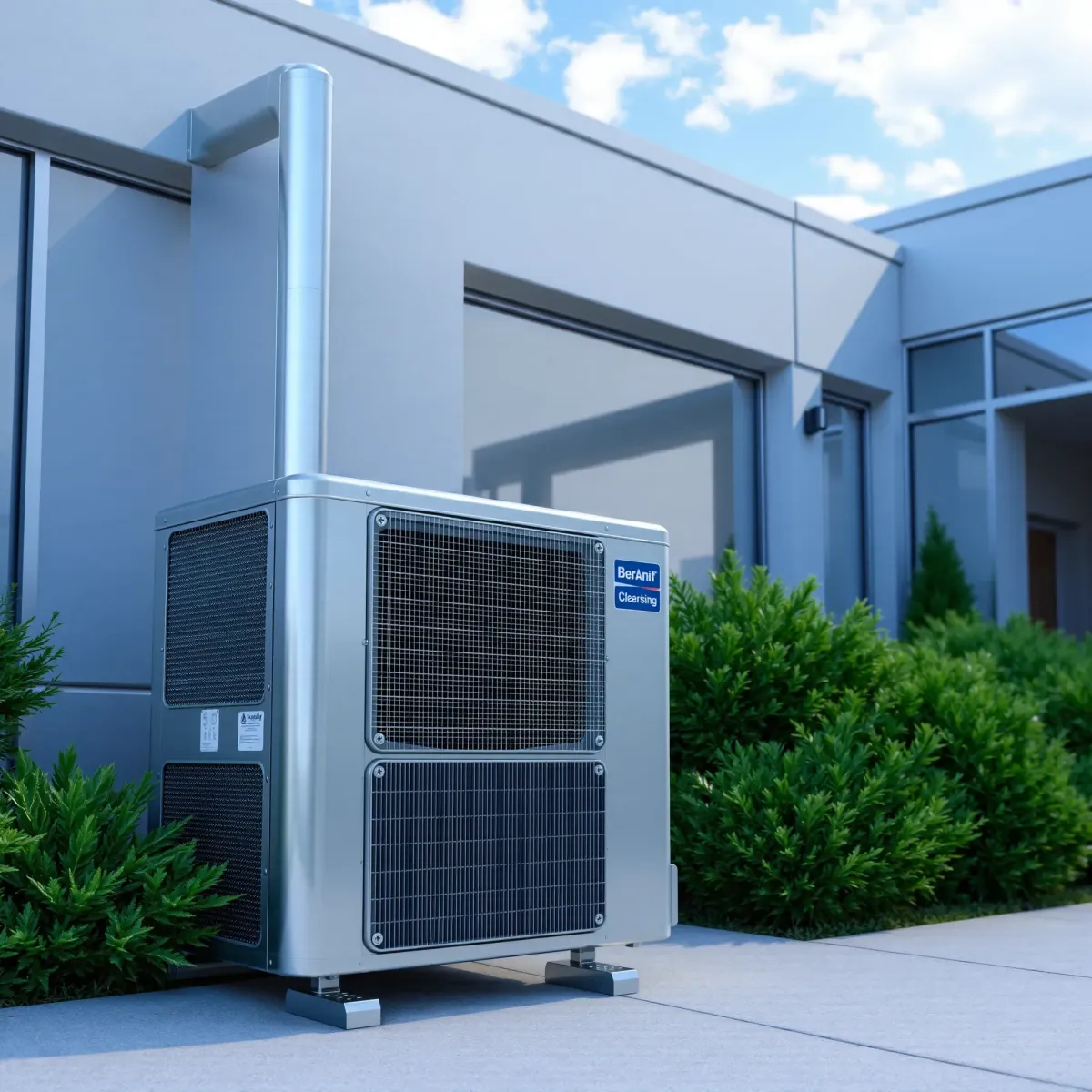 Open outdoor AC unit repair scene in Blue Mound, TX yard with tools, sunlight, and suburban background.
