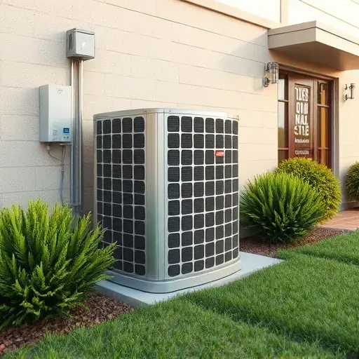 Perfectly installed HVAC system in Argyle, TX, with sleek air conditioner, detailed wiring, and lush landscaped outdoor setting.