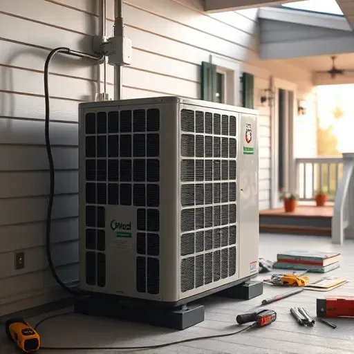 Newly installed HVAC system in Crowley TX highlights modern design and precision in a clean installation area.