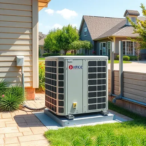 Well-maintained outdoor HVAC unit next to a residential home in Edgecliff Village, TX, with landscaped yard on a sunny day.