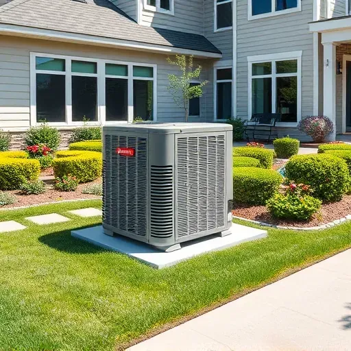Beautiful, professional HVAC system installed outside a tidy suburban home in Corinth, TX, with lush landscaping.