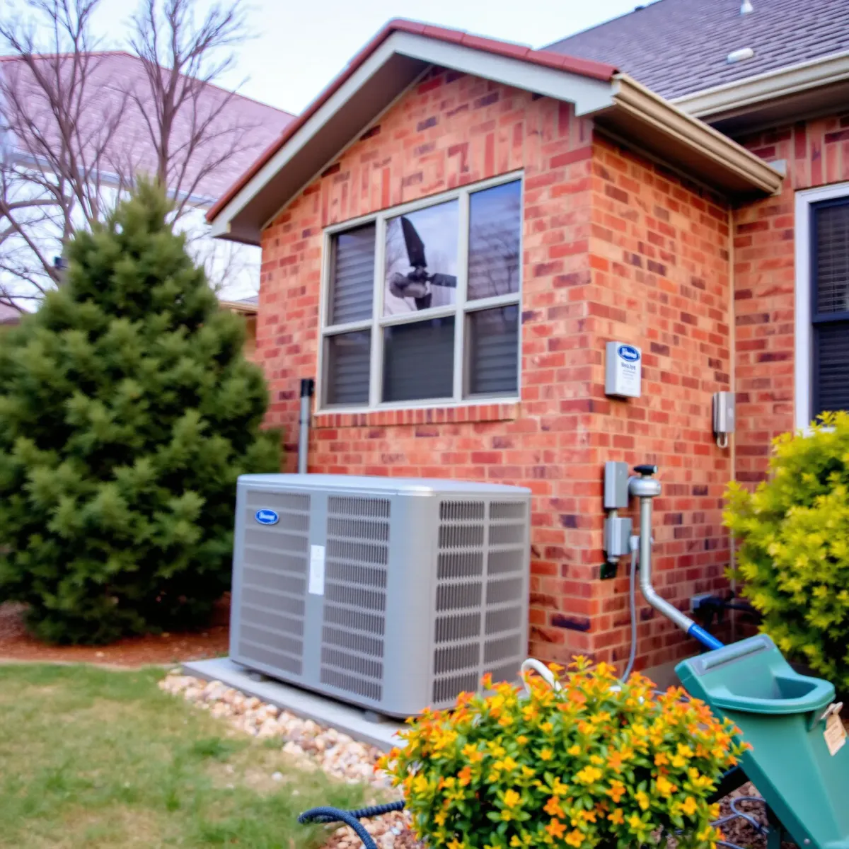 Service van with HVAC in Haslet, TX, parked outside a modern home, ready for heating and cooling repairs.