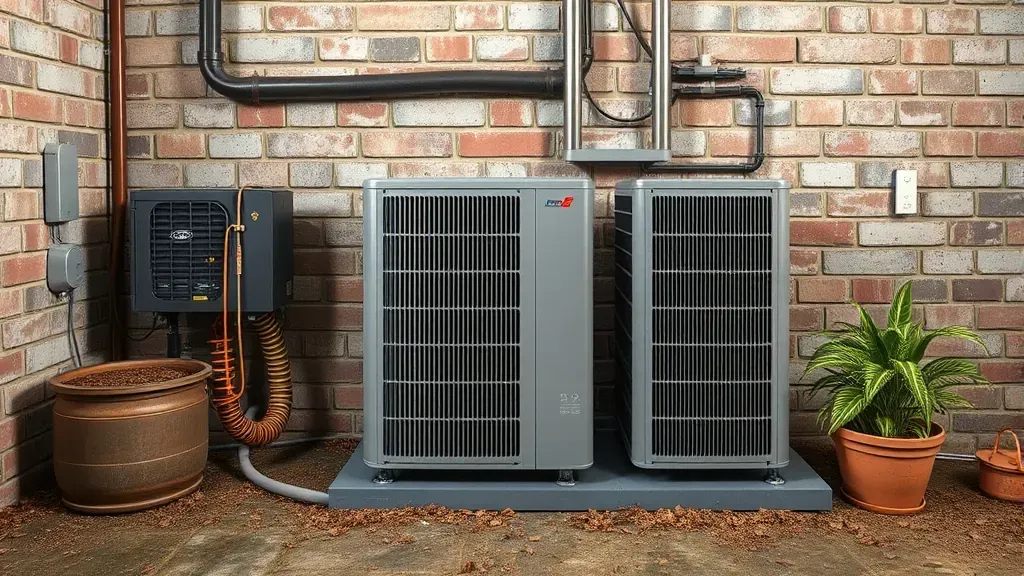 HVAC service technician working on a system in Everman, TX.