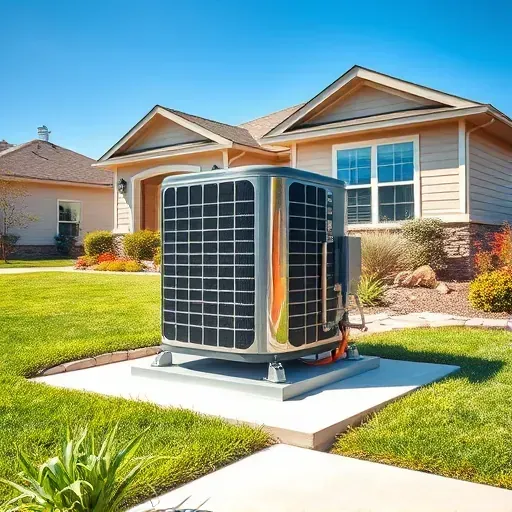 Completed Saginaw TX outdoor AC unit on a clean pad, surrounded by landscaped greenery and a suburban home.