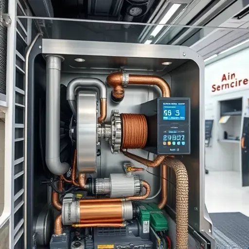 Modern air conditioning unit interior with copper coils, digital controls, in a clean workshop suggesting expert repair service in Willow Park TX