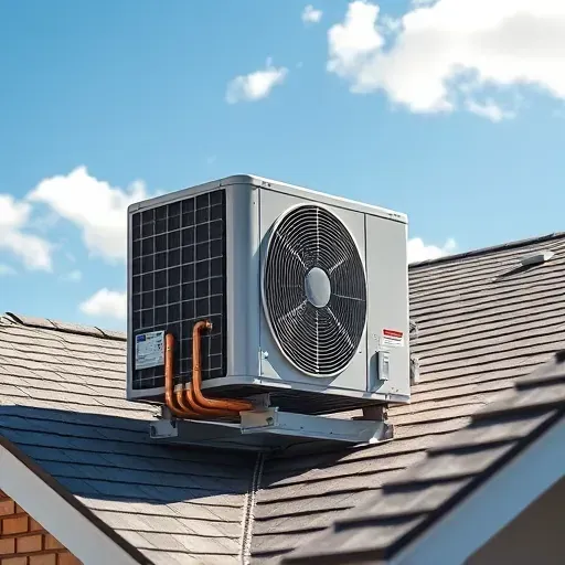 Completed HVAC system on a rooftop in Haslet TX with detailed metal framework and clear blue sky backdrop.