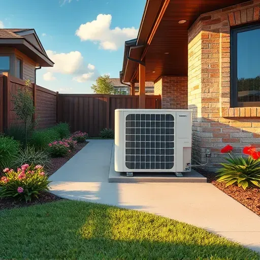 Perfect HVAC installation in a modern Corinth TX home with a sleek outdoor unit among vibrant flowers and manicured grass.