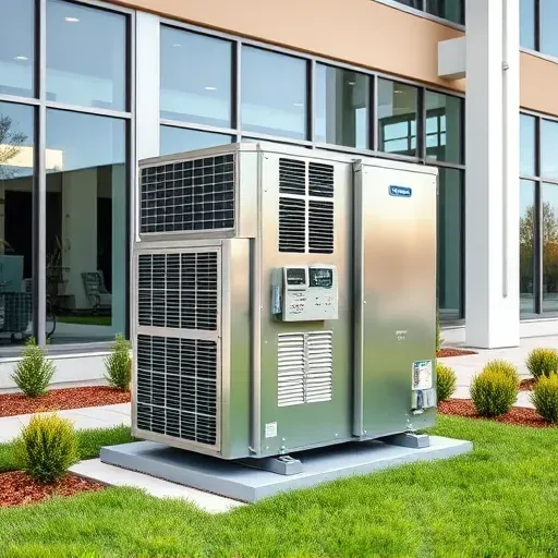 Outdoor commercial air conditioning unit installed outside a modern building in Haltom City, TX, showcasing professionalism and quality.