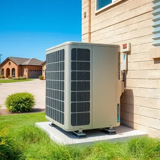 Reliable AC repair scene in Kennedale, TX with a modern outdoor unit, organized tools, lush lawn, and sunny sky.