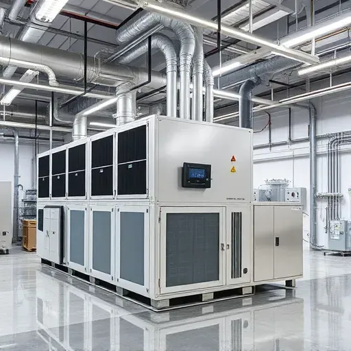 Fully installed commercial HVAC system with ductwork, air units, and controls in a modern Fort Worth industrial utility room