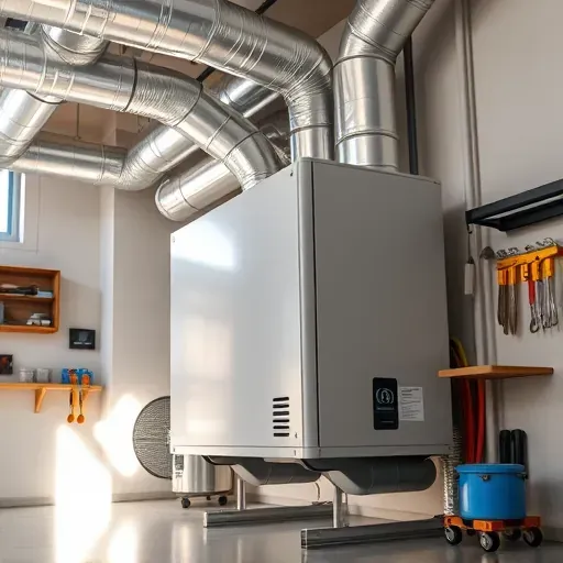 Fresh HVAC system with modern ductwork and air handler in a clean, organized utility room in Azle, TX.