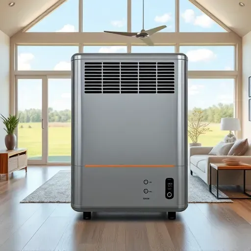 Modern whole-house humidifier installed in a stylish Texas home with natural light and greenery outside