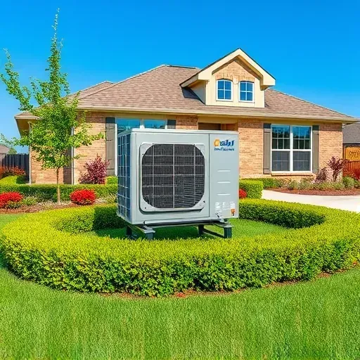 Completed HVAC installation in Annetta TX featuring a modern air conditioning unit outside a suburban home with flowers.