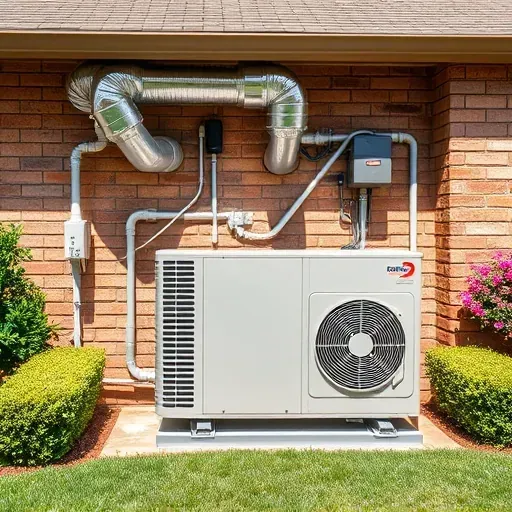 Completed HVAC installation in Haslet TX featuring neat air ducts and high-efficiency unit on manicured lawn.
