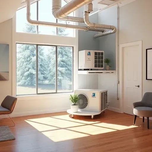 Completed HVAC system in a renovated Horseshoe Bend TX home, showcasing precision ducts and modern decor in sunlight.