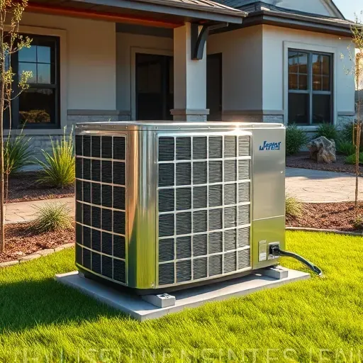 Completed HVAC installation in Hudson Oaks TX features a modern outdoor unit, landscaped yard, and stylish home backdrop.