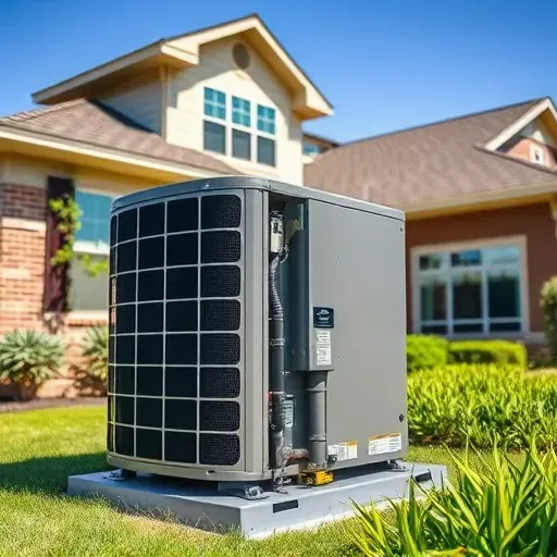 Completed HVAC system installation in Weatherford TX, featuring detailed equipment and lush landscaping under clear blue sky.