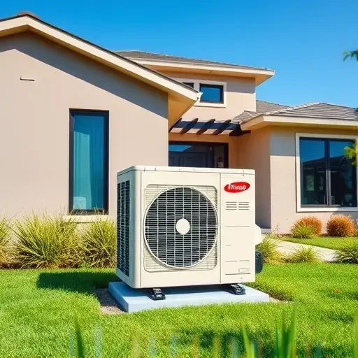 Completed HVAC installation in Lake Dallas TX, modern home exterior with landscaping and bright inviting lighting.