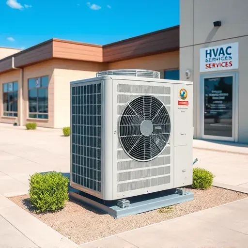 Professionally maintained air conditioning unit outdoors in Fort Worth with clean condenser, modern building, and landscaping.