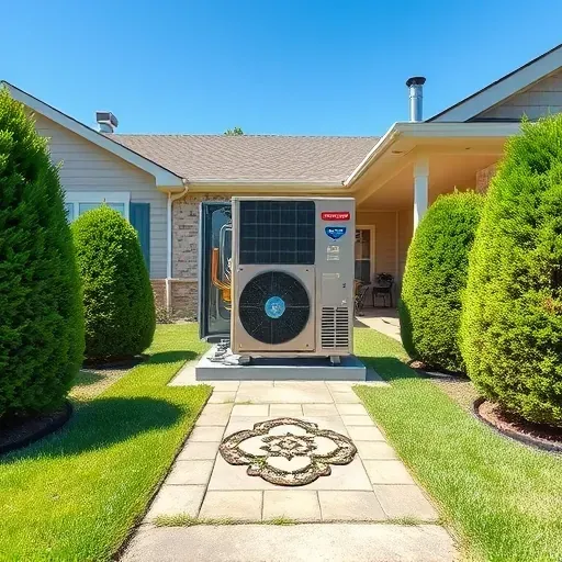 Completed HVAC system outside a charming home in Blue Mound TX, showcasing ductwork, condenser, and green lawn.