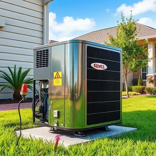Freshly serviced energy-efficient A/C unit outdoors in Fort Worth, TX, against a well-maintained suburban home and yard.