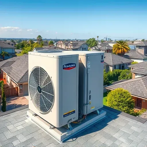 Modern HVAC repair scene in Lake Worth, TX featuring a clean, well-maintained rooftop air conditioning system amid suburban homes.