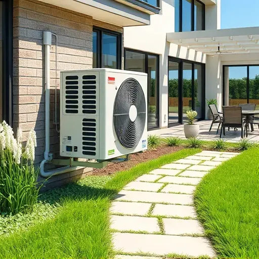 Repaired energy-efficient A/C unit on a modern home in Argyle, TX, surrounded by lush landscaping and sunny outdoor space.