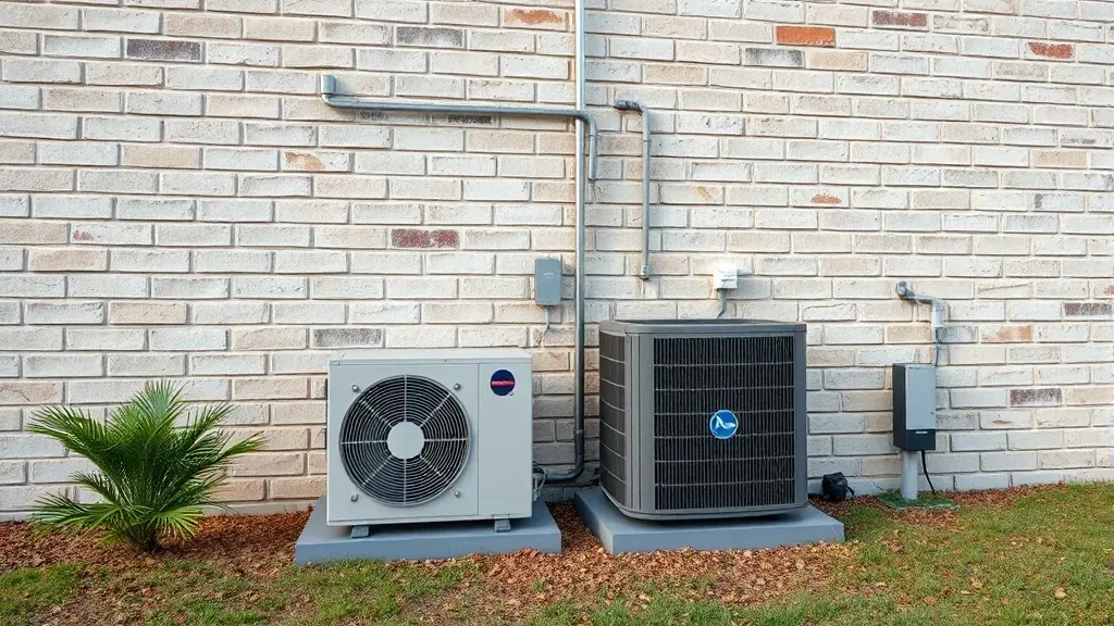 Solar panels and HVAC system in Western Lake, TX, showcasing energy efficiency and modern technology.