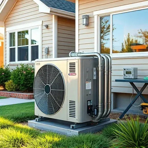 Completed Aledo, TX air conditioning repair with a modern outdoor HVAC unit, lush greenery, and a stylish home.