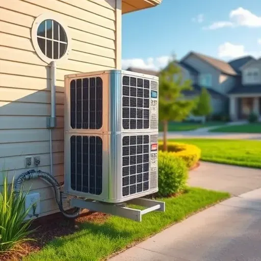 Freshly serviced high-efficiency outdoor air conditioning unit installed in a well-maintained suburban yard in Springtown Texas