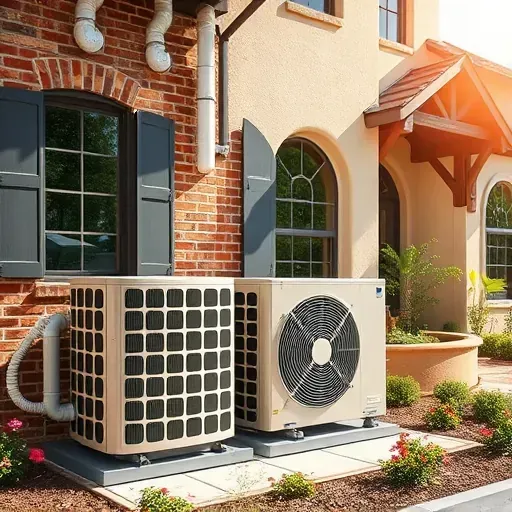 Completed HVAC system in River Oaks TX with sleek outdoor unit and neat ductwork against a charming residential home.