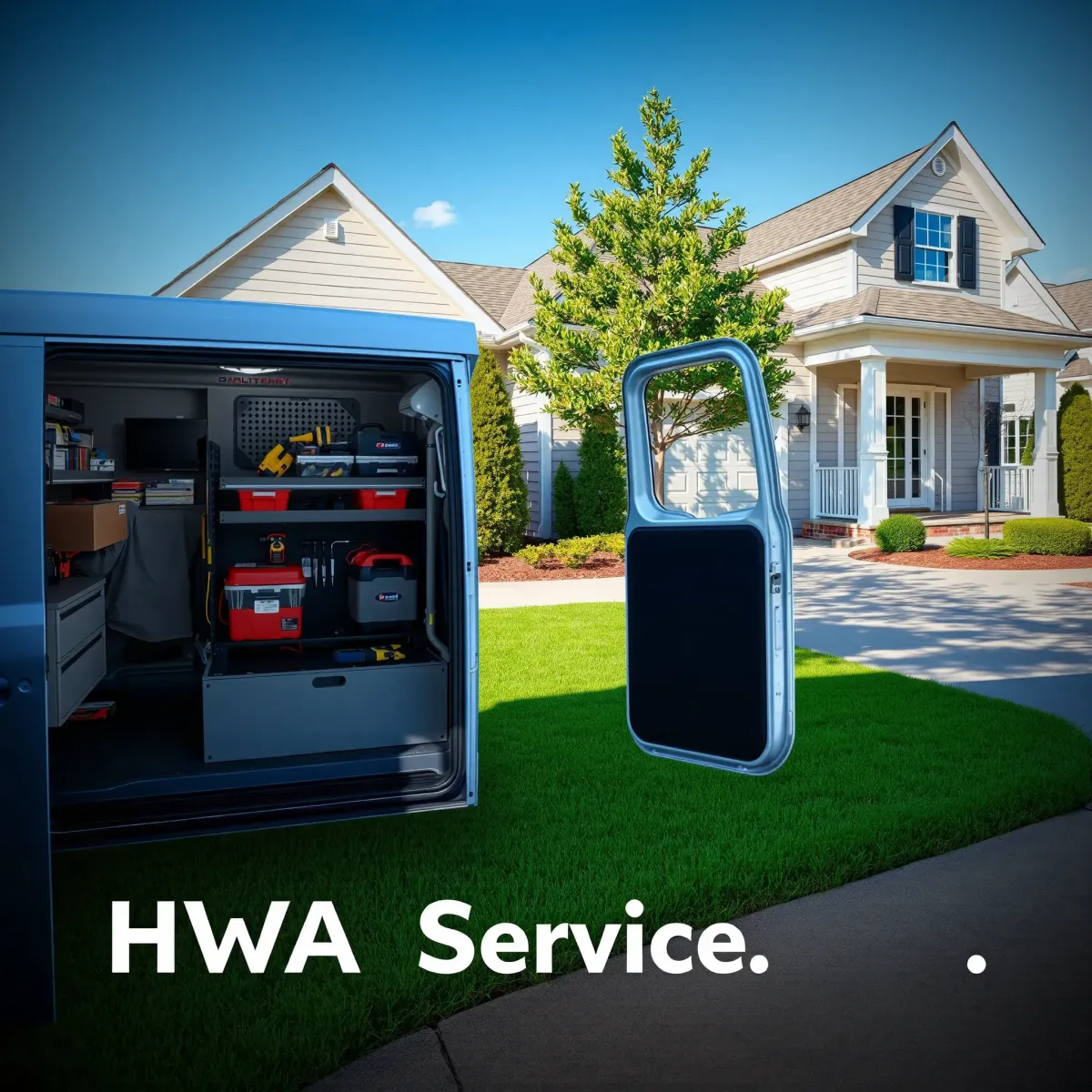 Freshly repaired outdoor HVAC unit on a suburban home in Haslet, TX, surrounded by lush greenery and sunny, inviting scenery.