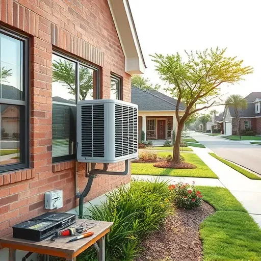 Completed A/C repair outside a stylish Weatherford, TX home, showing a new central unit, tools, and lush landscaping.